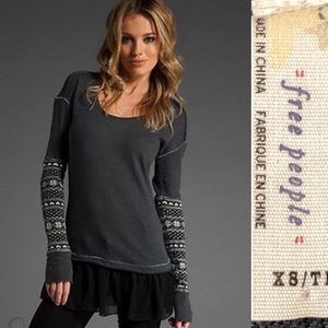 Free People Claire's BFF Gray Long Sleeved Tunic